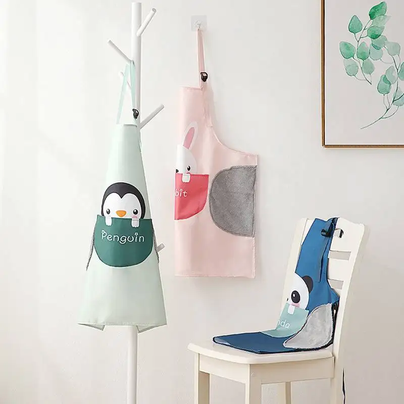 

Cute Waterproof And Oil-proof Apron Kitchen Men and Women Adult Gowns For Grill Restaurant Bar Shop Cafes Beauty Studios Uniform