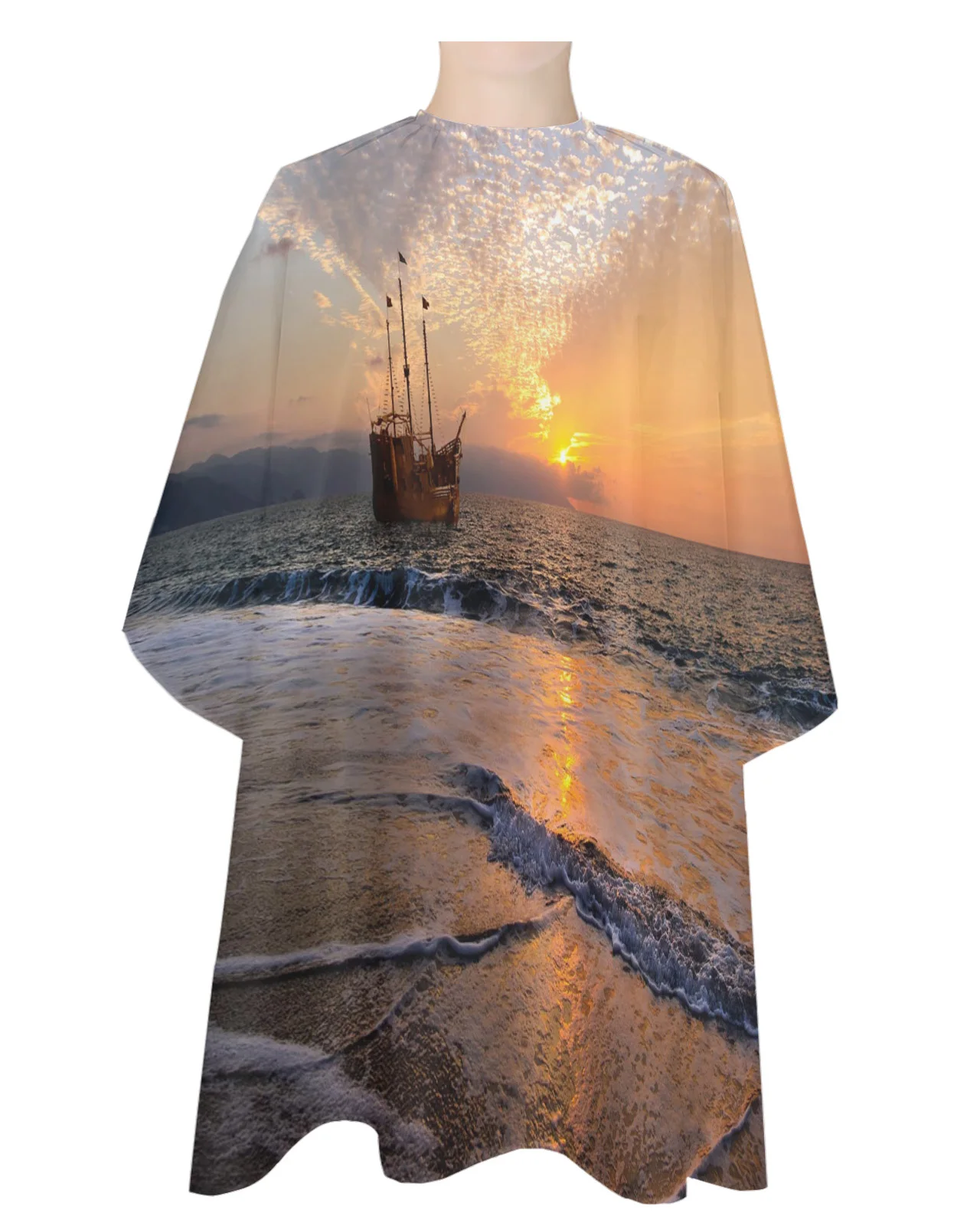 

Пиратский корабль морской пляж Сумерки парикмахерский фартук взрослые аксессуары тряпочка для стайлинга