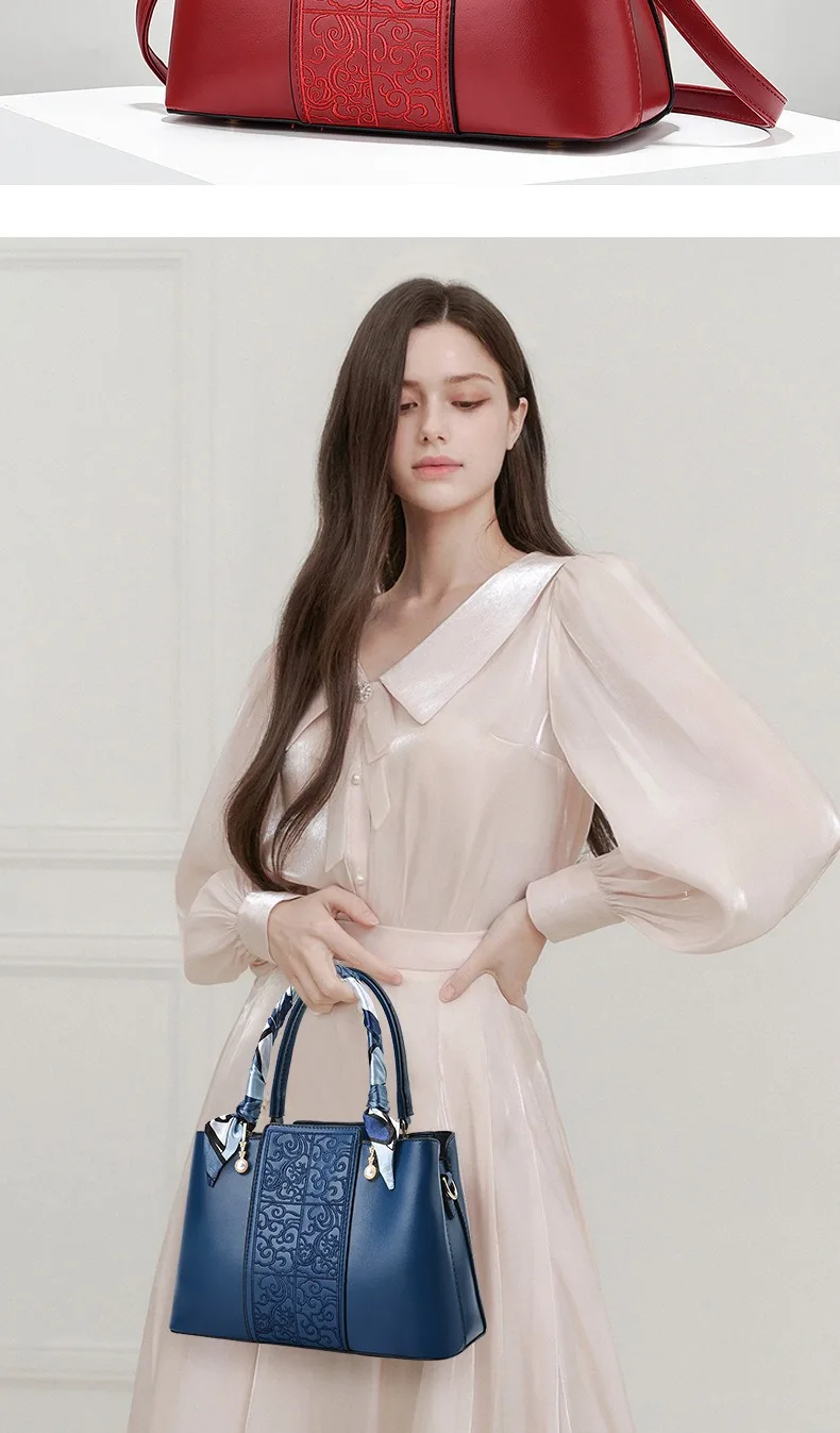 Винтажная сумка с облачным узором шарфом и ручкой. Женские сумки большой