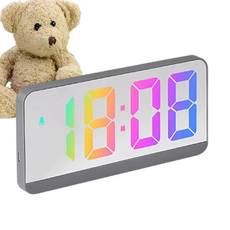 

Будильник для взрослых, прикроватные часы с отображением температуры/12/24 ч/даты, регулируемая яркость, голосовое управление