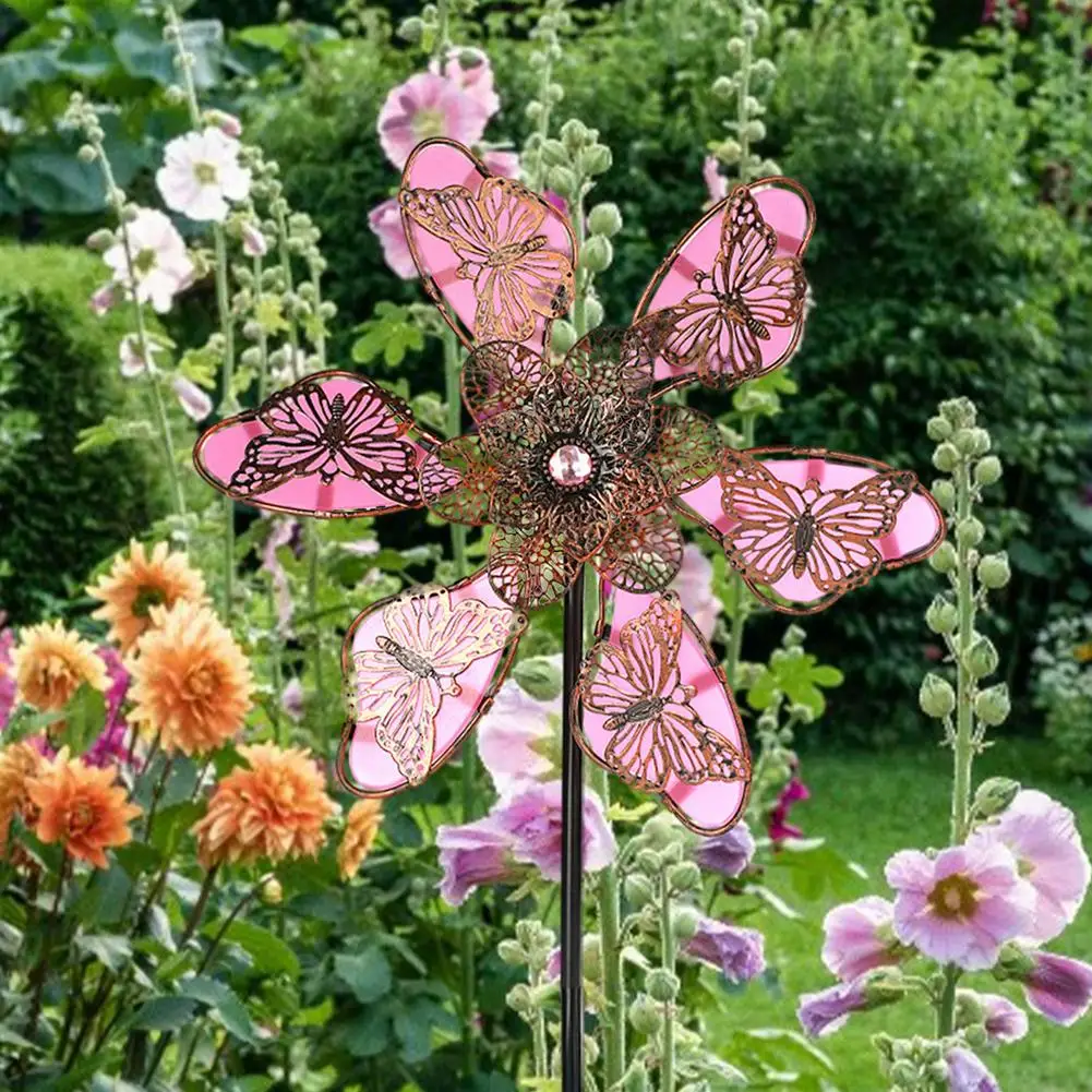 

Уникальная и волшебная металлическая ветряная мельница, ветряные Спиннеры, ветряные Ловцы, двор, патио, газон, украшение для сада, светящаяс...