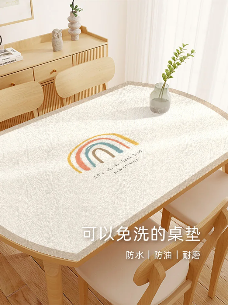 

Round table cloth waterproof oil disposable hot insulation leather table mat_AN2060