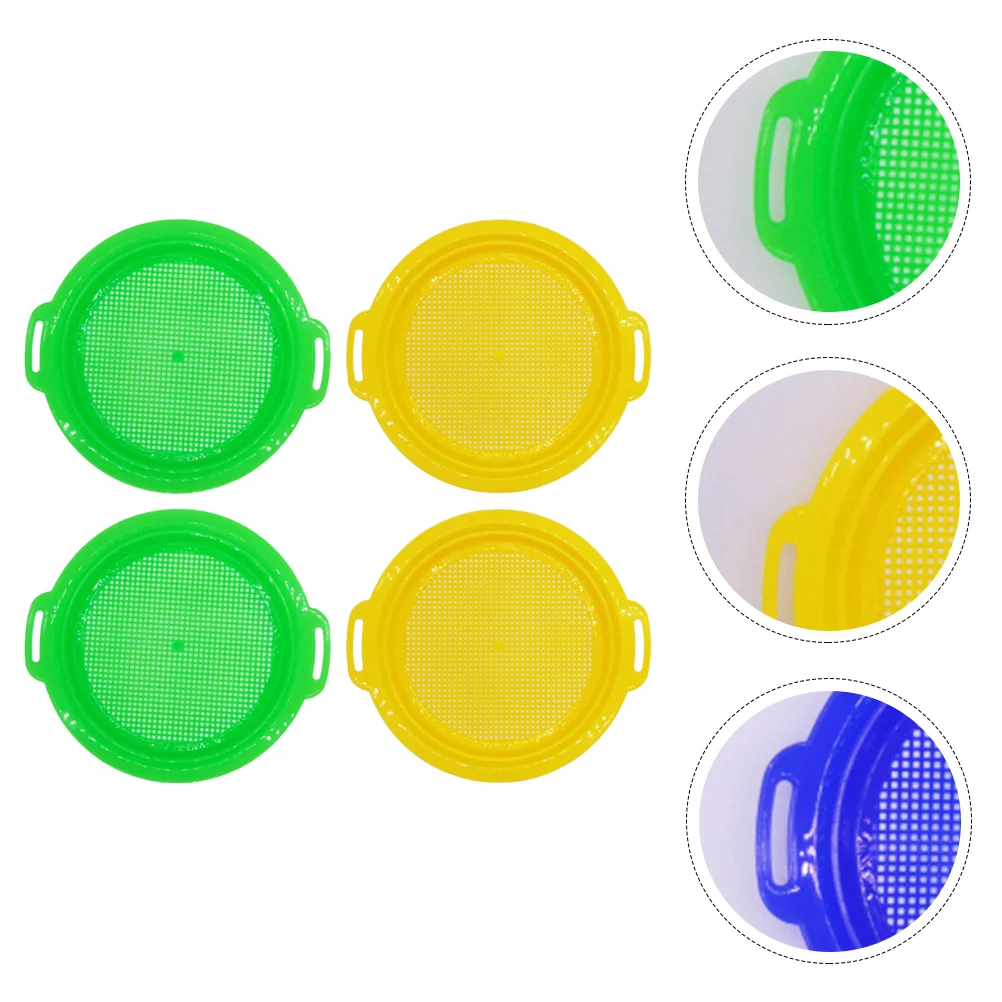

4 Pcs Children's Mesh Summer Beach Toy Sand Sieve Set Kids Strainer Plastic Plaything Toys