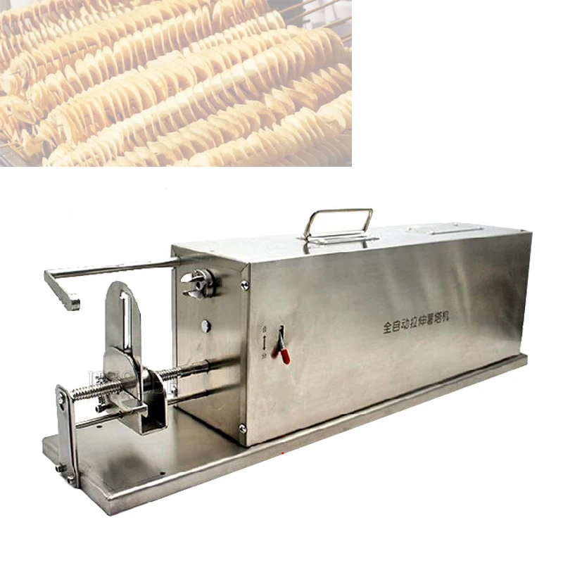 

Commercial Spiral Chips Twisted French Fry Cutter Potato Tower Making Machine Automatic Stretch Electric Potato Slicer