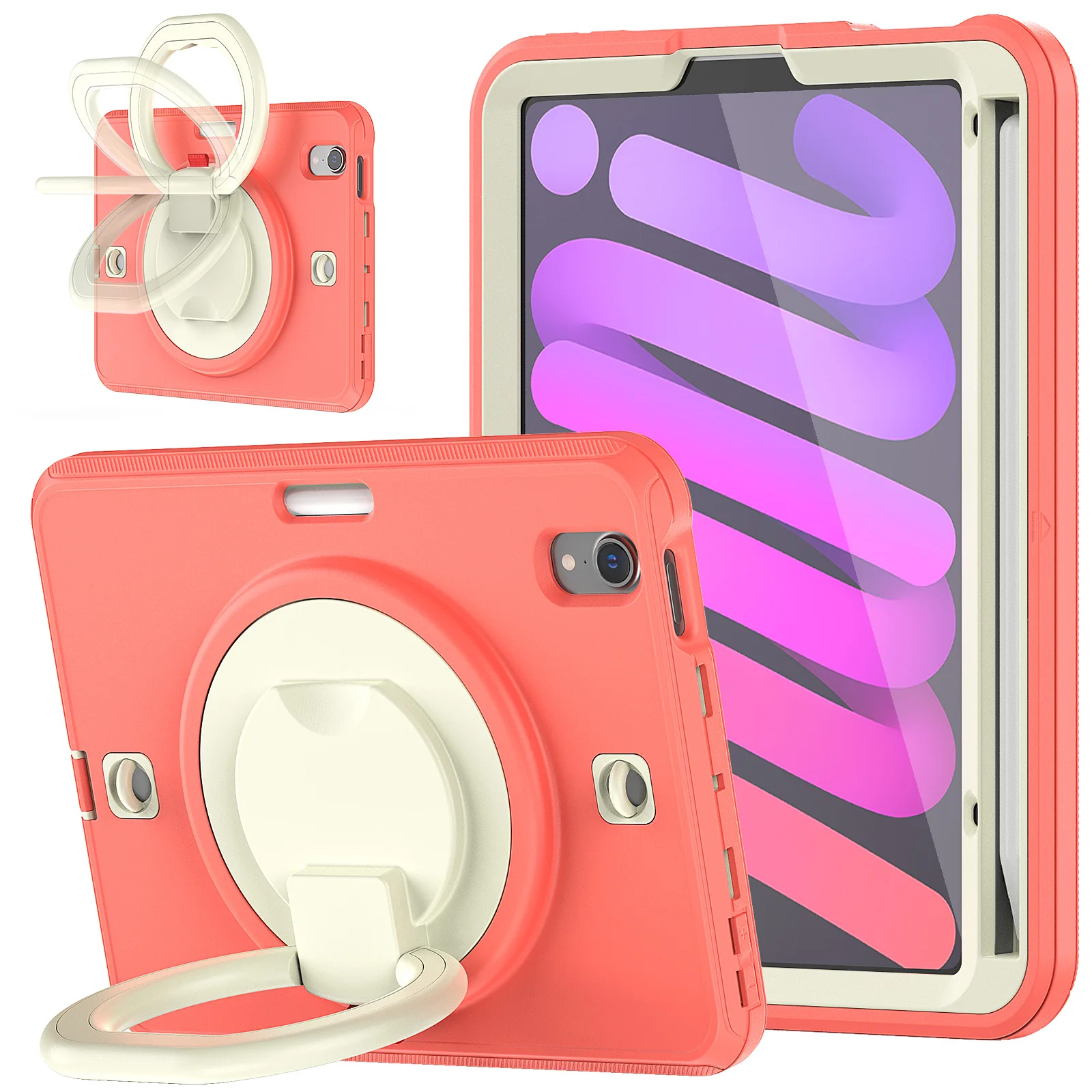 

Чехол для iPad Pro 11 2022 2021 2020 2018 Air 4 5 10,9 дюймов Mini 6 A2567 A2568 PC + Силиконовый ударопрочный чехол со слотом для ручки и подставкой