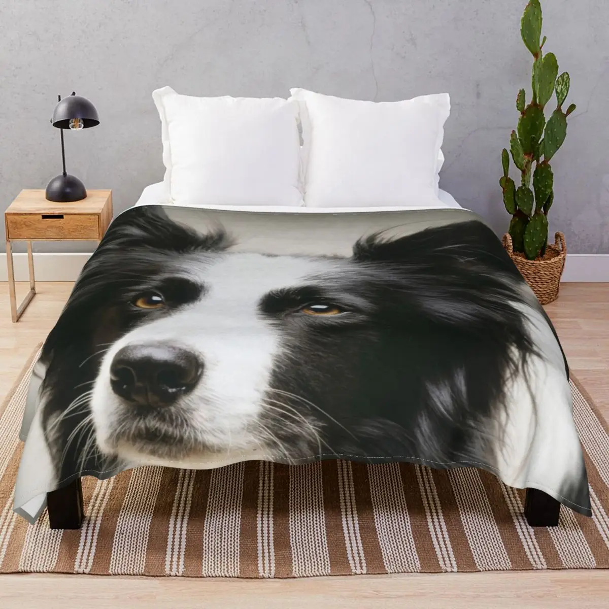 

Working Border Collie Blankets Flannel Spring/Autumn Comfortable Throw Blanket for Bedding Home Couch Travel Office
