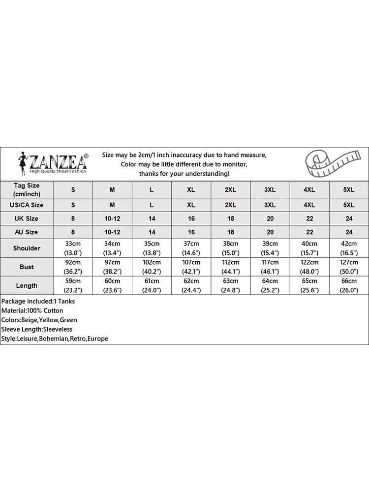 Винтажная однотонная летняя блузка ZANZEA без рукавов с круглым вырезом стильная