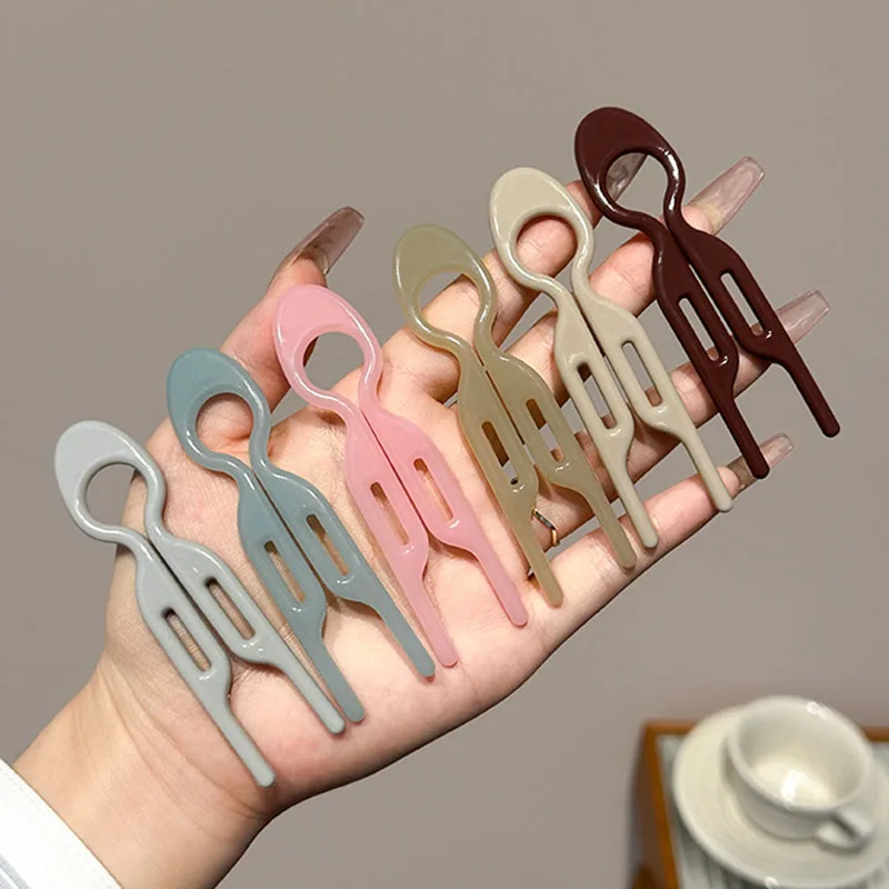 Girls U-shaped Wavy Hair Clip Women Updo Versatile Interposing Comb 9cm Retro Solid Headwear Simple Hairpin Accessories