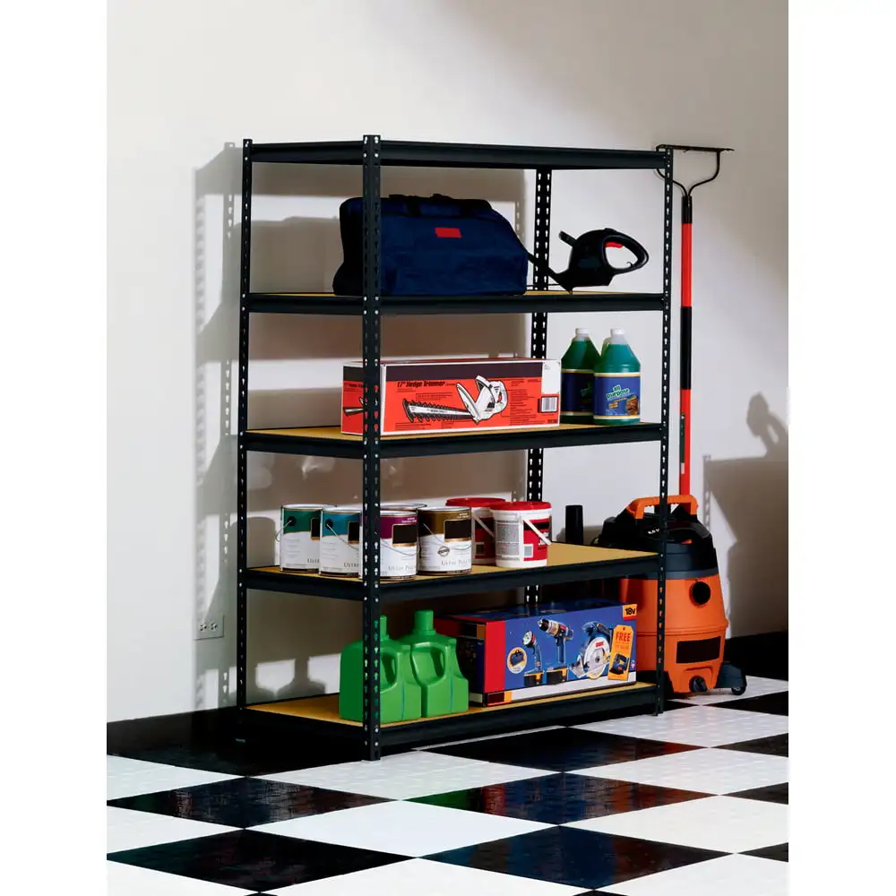 

Muscle Rack Black 48"W X 24"D X 72"H 5-Shelf Steel Shelving