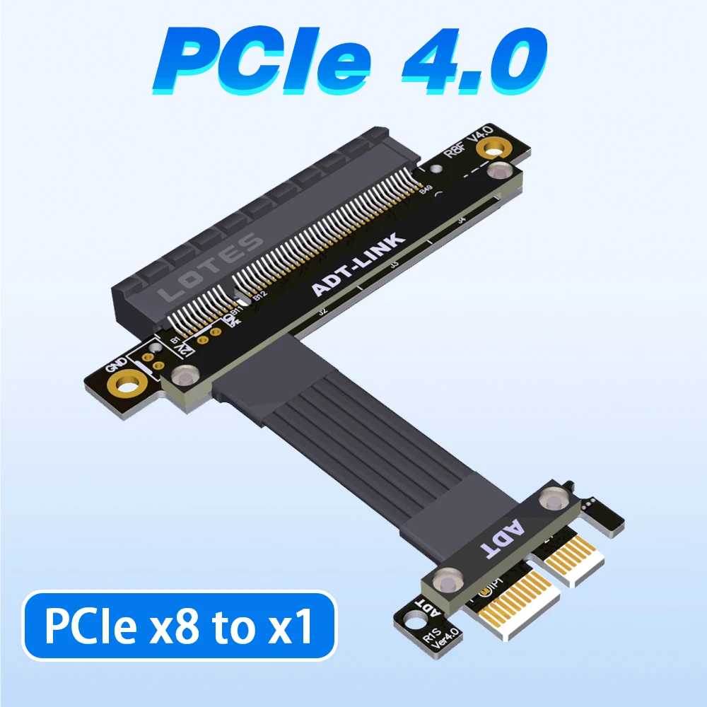 PCIE 4,0 ADT-Link PCI-E x8 до x1 Удлинительный кабель, поддержка сетевой карты, жесткого диска, видеокарты