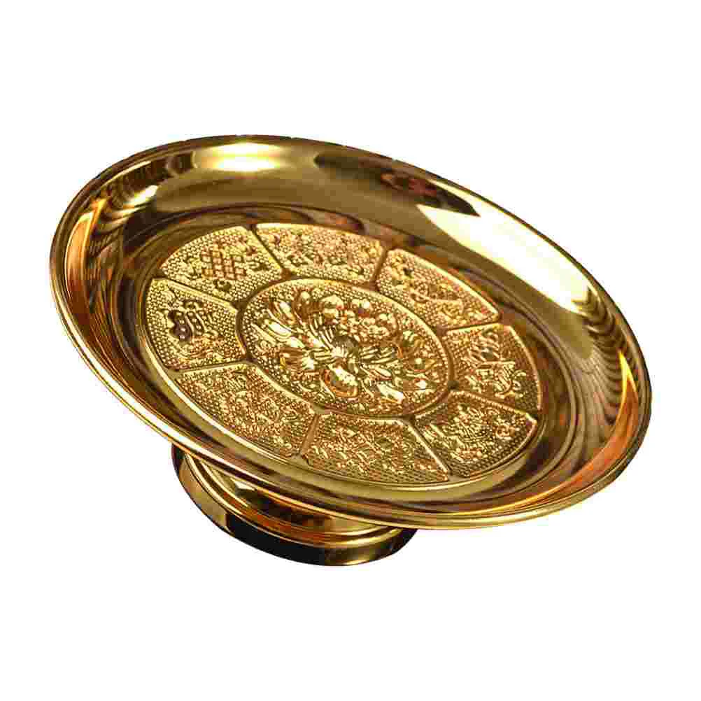 

Gold Fruit Plate Flower Decorations Cupcake Server Nut Tray Tribute Plate Fruit Plate Golden Flower Appetizers Stand