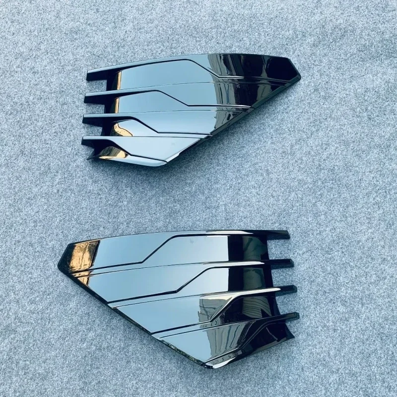 

Для Nissan Rogue X-Trail T33 2022 2023, глянцевый черный передний бампер из АБС-пластика, противотуманные фары дневного света, круглая решетка, накладка на крышку