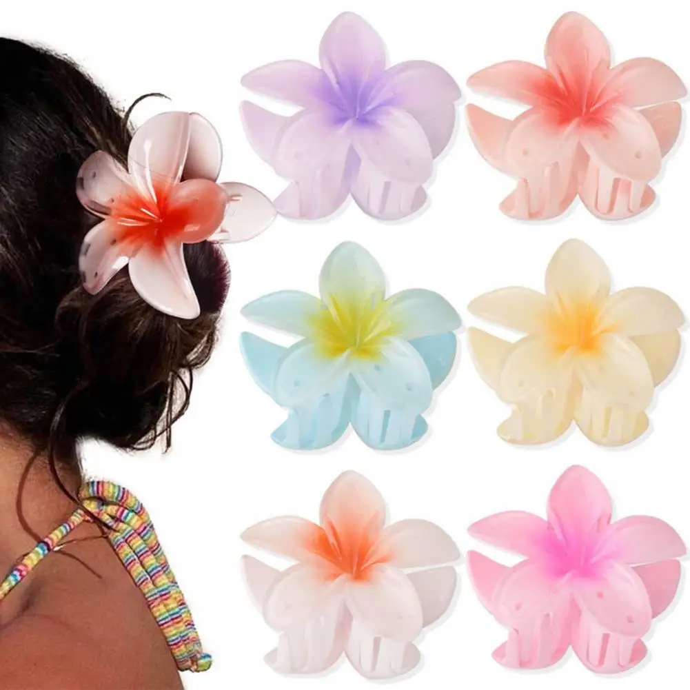 

Lady Hair Pin Colorful Nice Appearance Gradient Petal Shape Easy to Match Women Hair Barrette Women Hairpin Gift