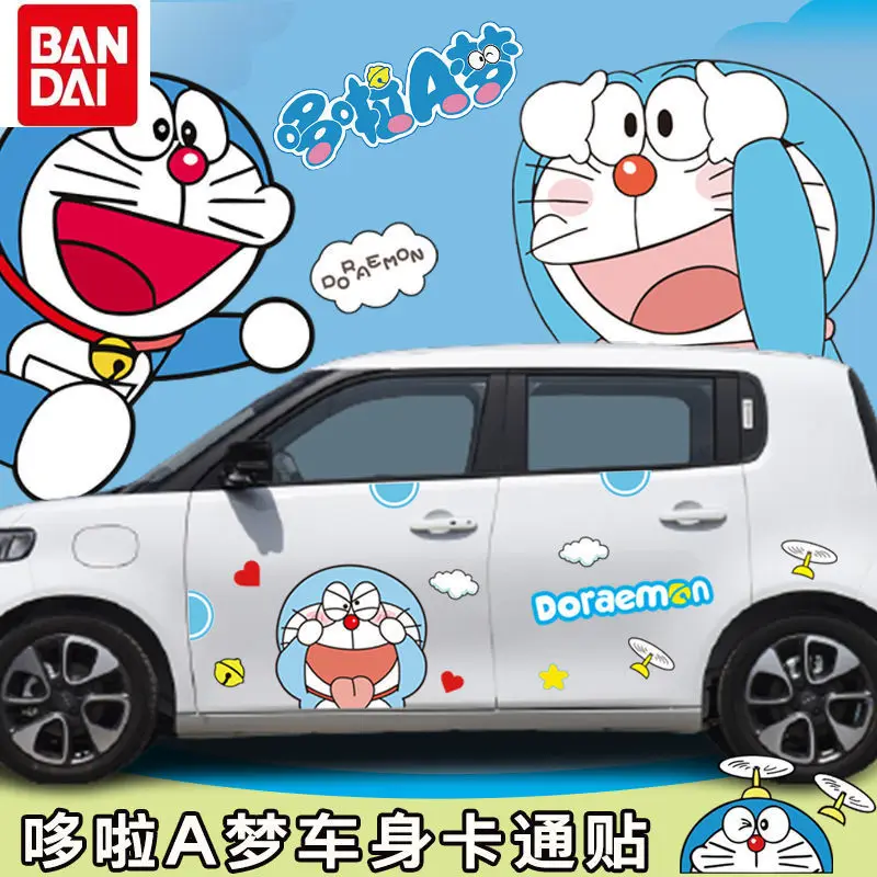

Мультяшные новые наклейки Doraemon на корпус автомобиля, внешнее украшение, защита от царапин, водонепроницаемые милые наклейки на двери автом...