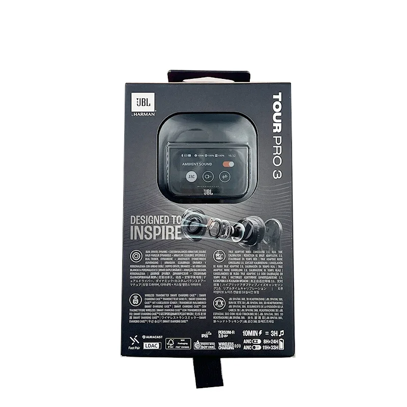 JBL Tour Pro 3 True Wireless Наушники с шумоподавлением и интеллектуальным чехлом для