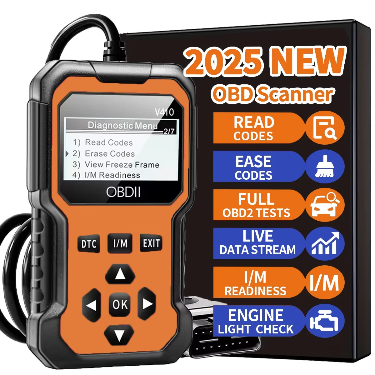 

Автосканер OBD2, Диагностический Инструмент, Считыватель Кодов Неисправностей Двигателя Для Всех Автомобилей С 1996 Года