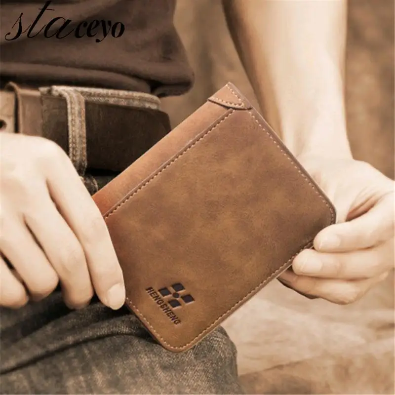 

Новый мужской кошелек, короткий кошелек из матовой кожи в стиле ретро, складной вертикальный кошелек, Молодежный корейский кошелек для нескольких карт, мужская мода
