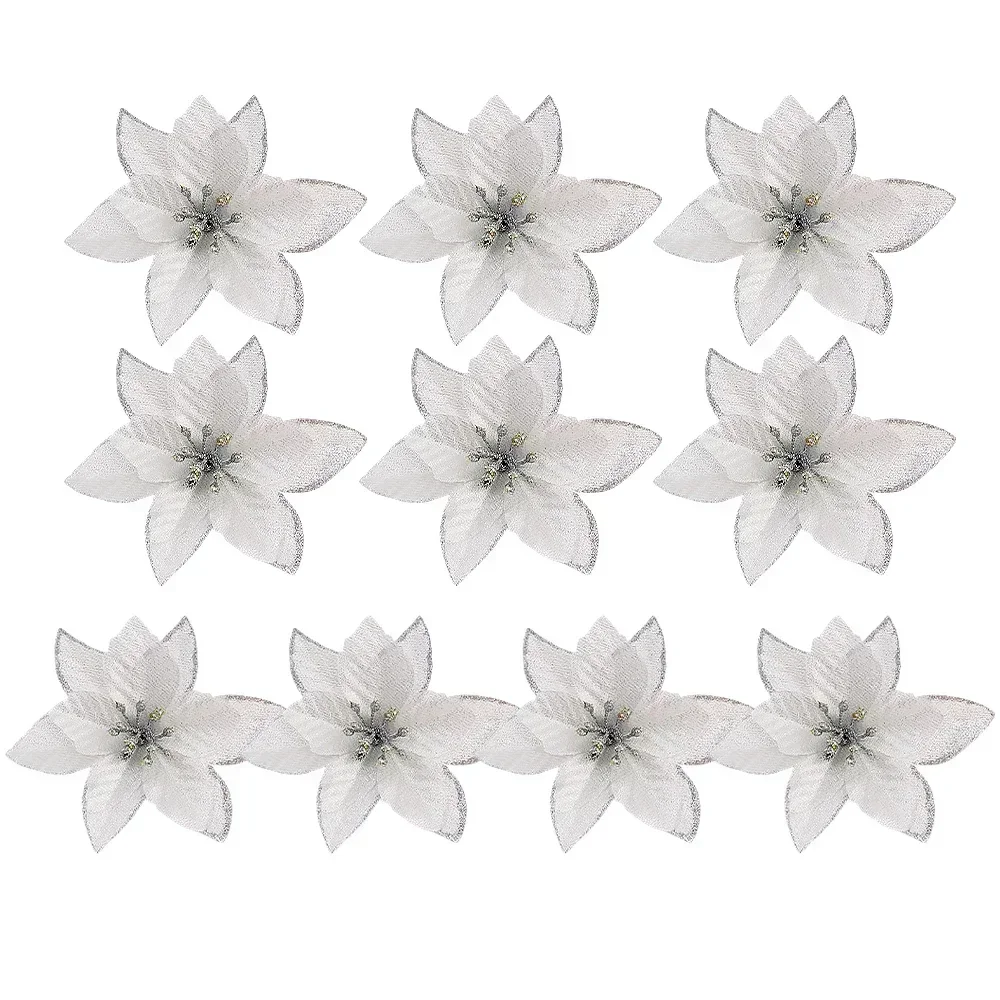 

Искусственные новогодние цветы красного цвета