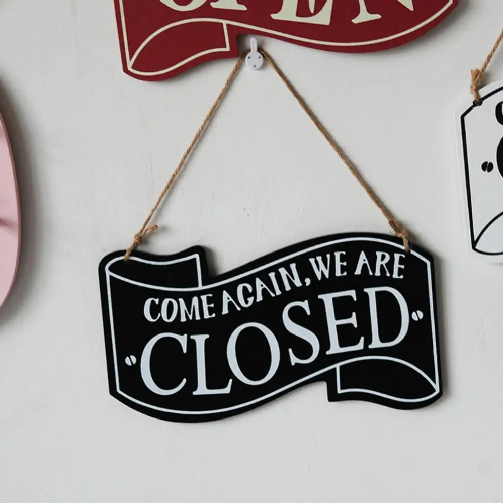 

Double-sides Wall Modern Art Creative Store Decoration Door Indoor Wall Hanging Sign Open/Closed