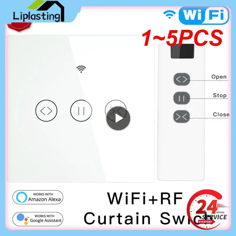 

1~5PCS Moes WiFi RF433 Smart Touch Curtain Roller Blinds Motor Switch Tuya Smart Life App Remote Control Works with Alexa Google