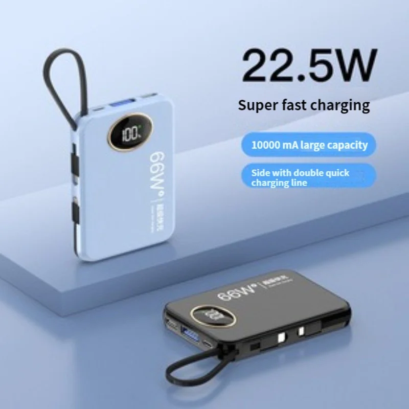 20000mAh Power Bank Portable Fast Charging Powerbank Built-In USB C Cable External Battery Charger For iPhone 14 Samsung Xiaomi
