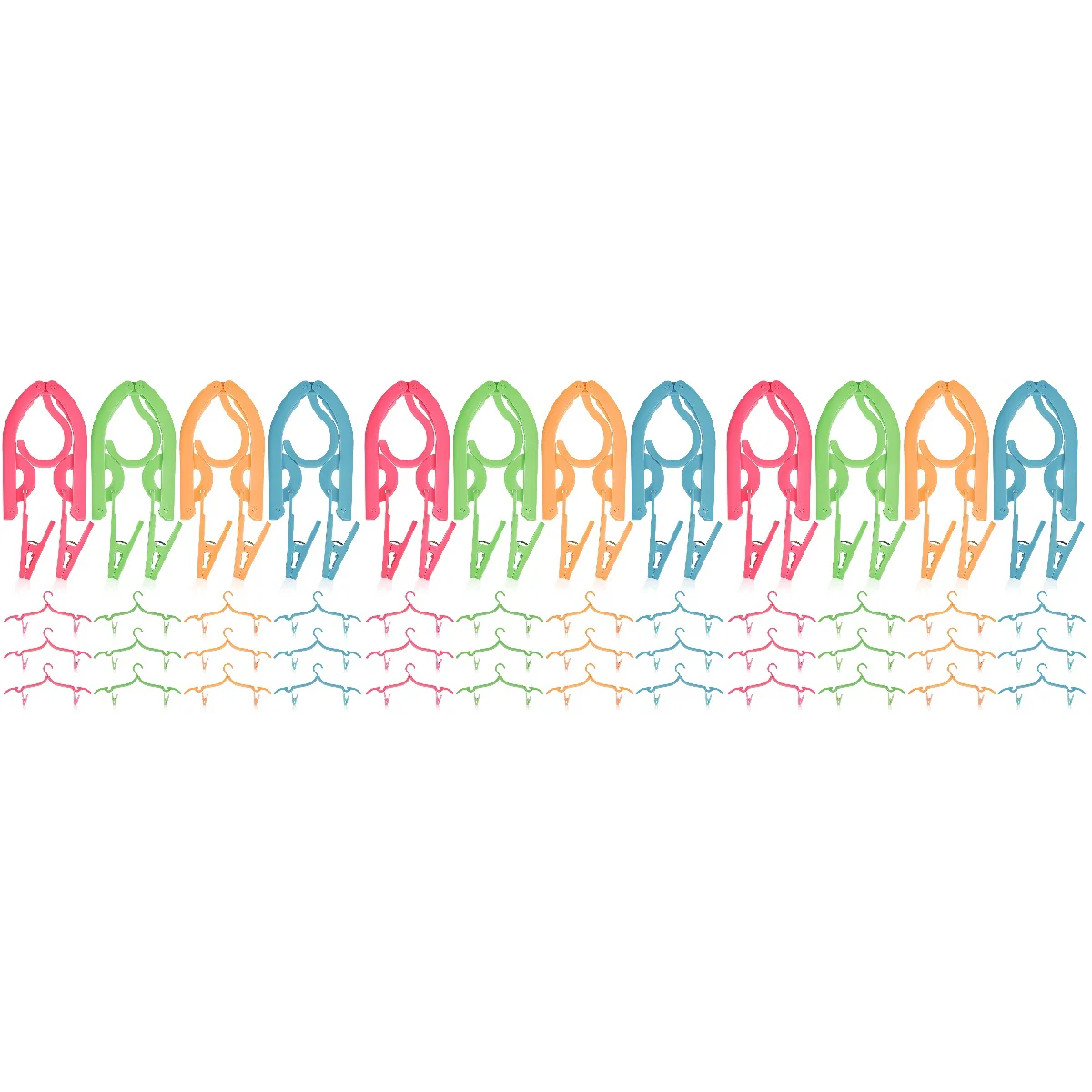

48 Pcs Portable Hangers with Clips Folding Clothes Hangers Drying Racks Household Accessories
