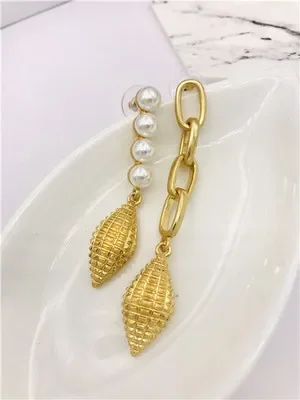 

Oscar Vintage European And American Crystal Pearl Long Earrings Jewelry For Woman Trend