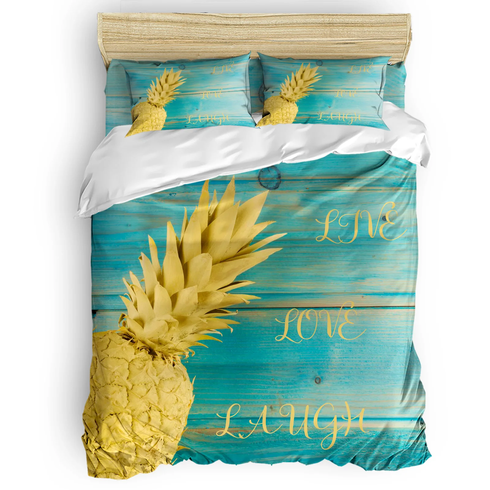 

Удобные товары для дома, роскошное покрывало из ананаса с золотистой текстурой древесины для спальни, кровати, 2/3/4 шт.