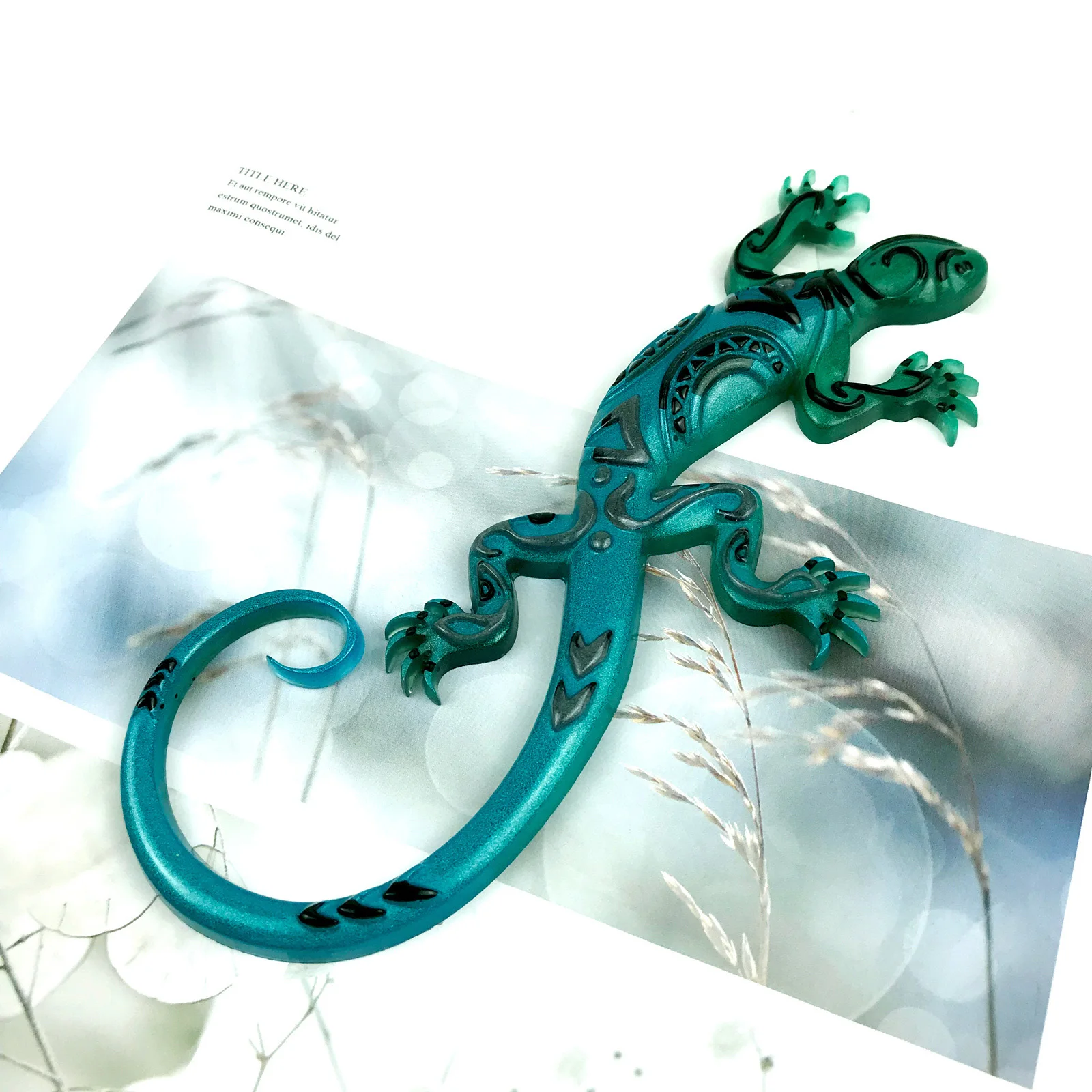 Gecko – moule en Silicone de grande taille  bricolage  décoration murale  pendentif  moules en