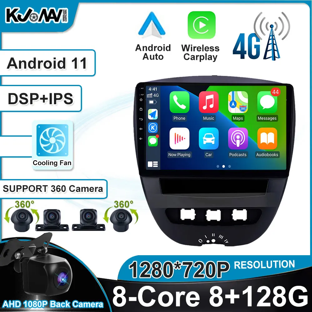 

Carpaly Android 12 DSP Auto Car Stereo Radio Multimedia GPS Navigation WIFI For Peugeot 107 For Toyota Aygo 2005 - 2014
