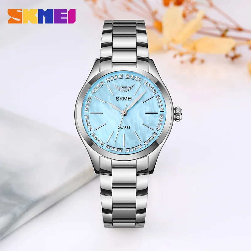 Часы наручные SKMEI женские кварцевые классические золотистые элегантные