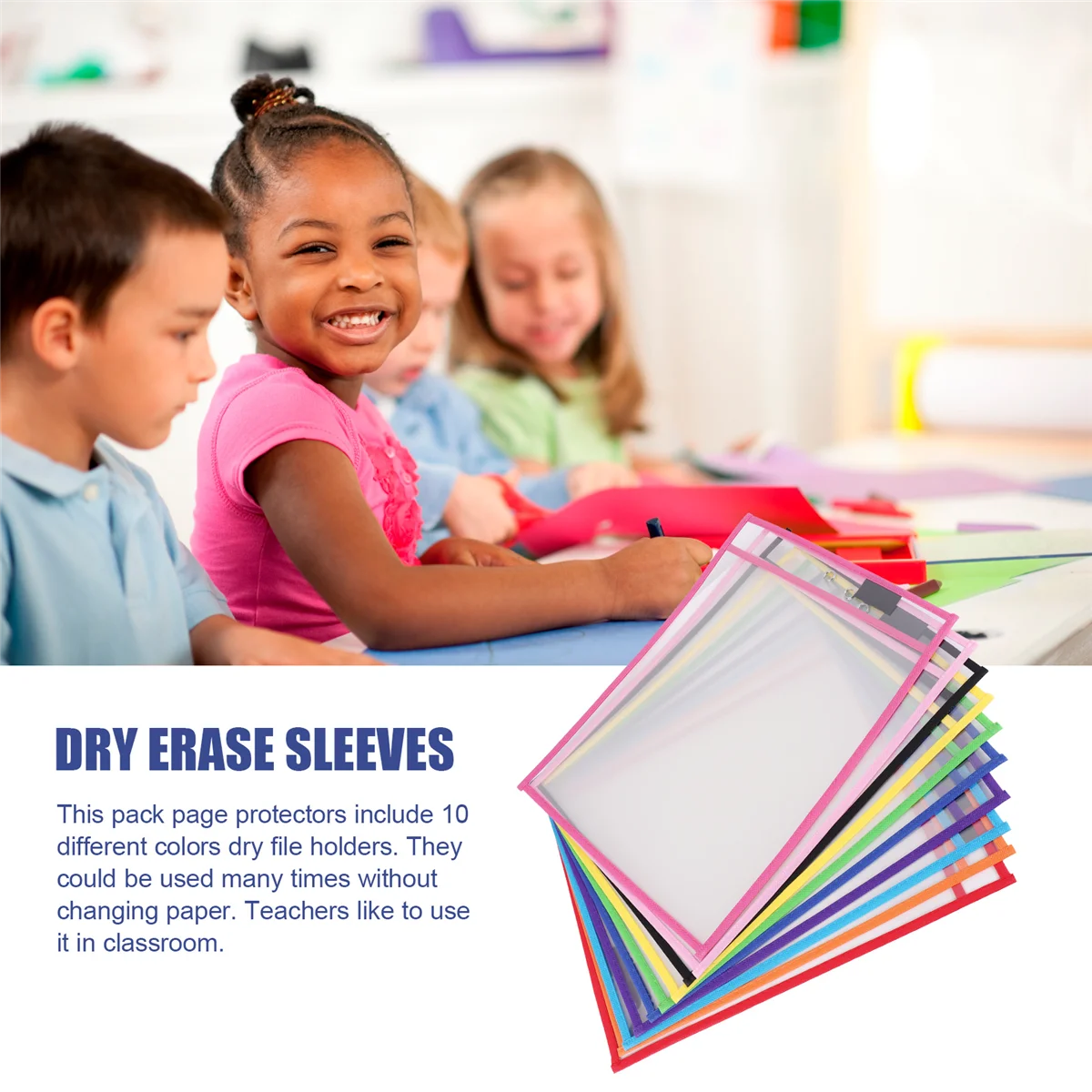 Рукава с карманами для сухого стирания (10 шт.) Держатели билетов на документы