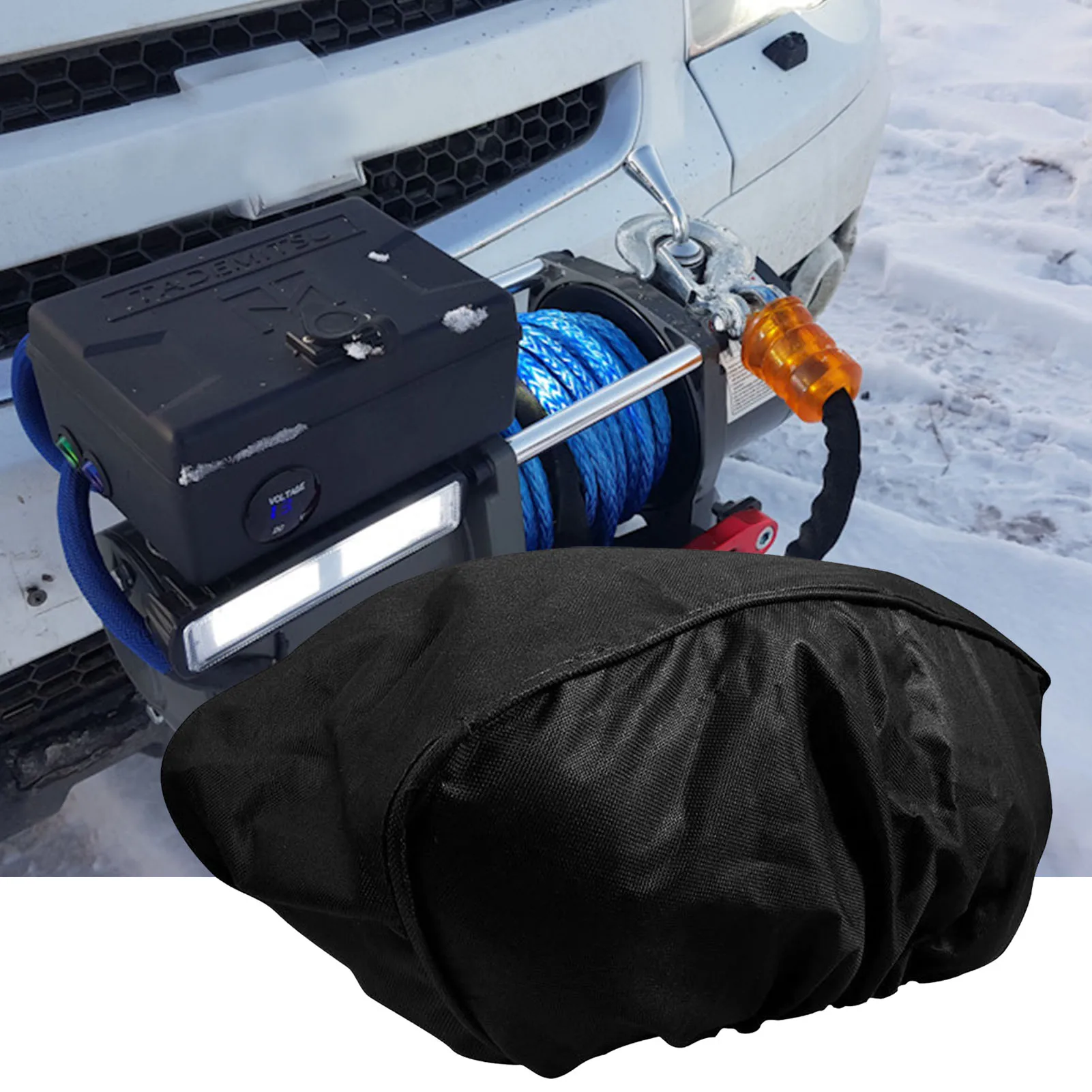 

Сверхпрочная крышка лебедки, водонепроницаемая Защитная Пылезащитная Крышка для внедорожника, дышащий пылезащитный аксессуар для лебедки...