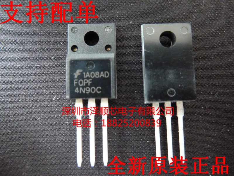 

30pcs original new FQPF4N90C TO-220F 4A 900V N channel field-effect transistor