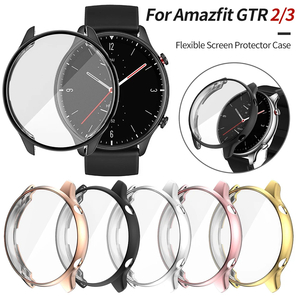 

Screen Protector Flexible Cover for Huami Amazfit GTR 4 3 2 2e Watch Case for GTR3 Pro Bumper Soft TPU Scratch-resistant Shell