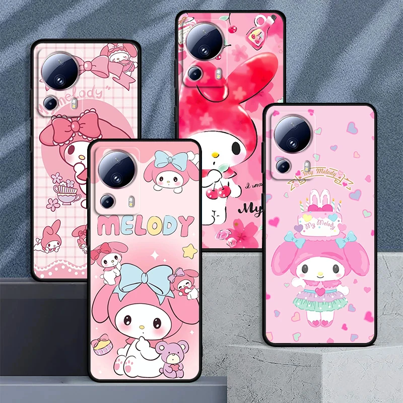 

Pink Melody Cute For Xiaomi Mi 13 12 11 10 11T 10T 9T 9 8 Note 10 Ultra Pro Lite TPU Soft Silicone Black Phone Case Coque Capa