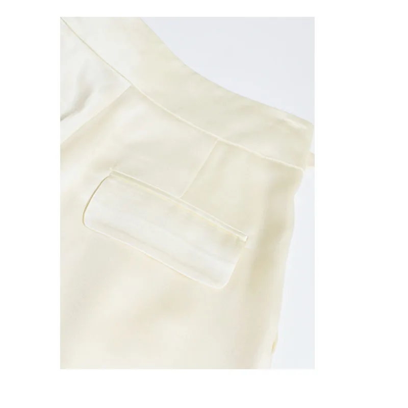 Легкие роскошные атласные триацетатные женские брюки цвета шампанского