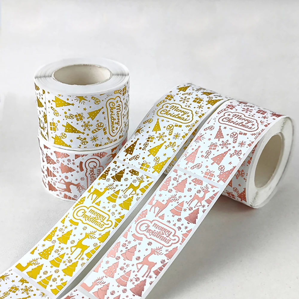 

120pcs/roll Merry Christmas Stickers 52*33mm Gift Wrapping Student Journal Decoration Label Stationery Sticker