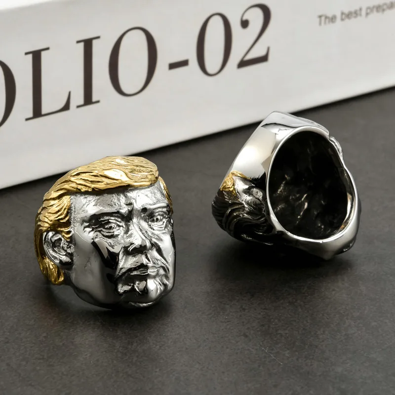 Уникальные креативные кольца Дональда Трампа для мужчин Крутое золотистое