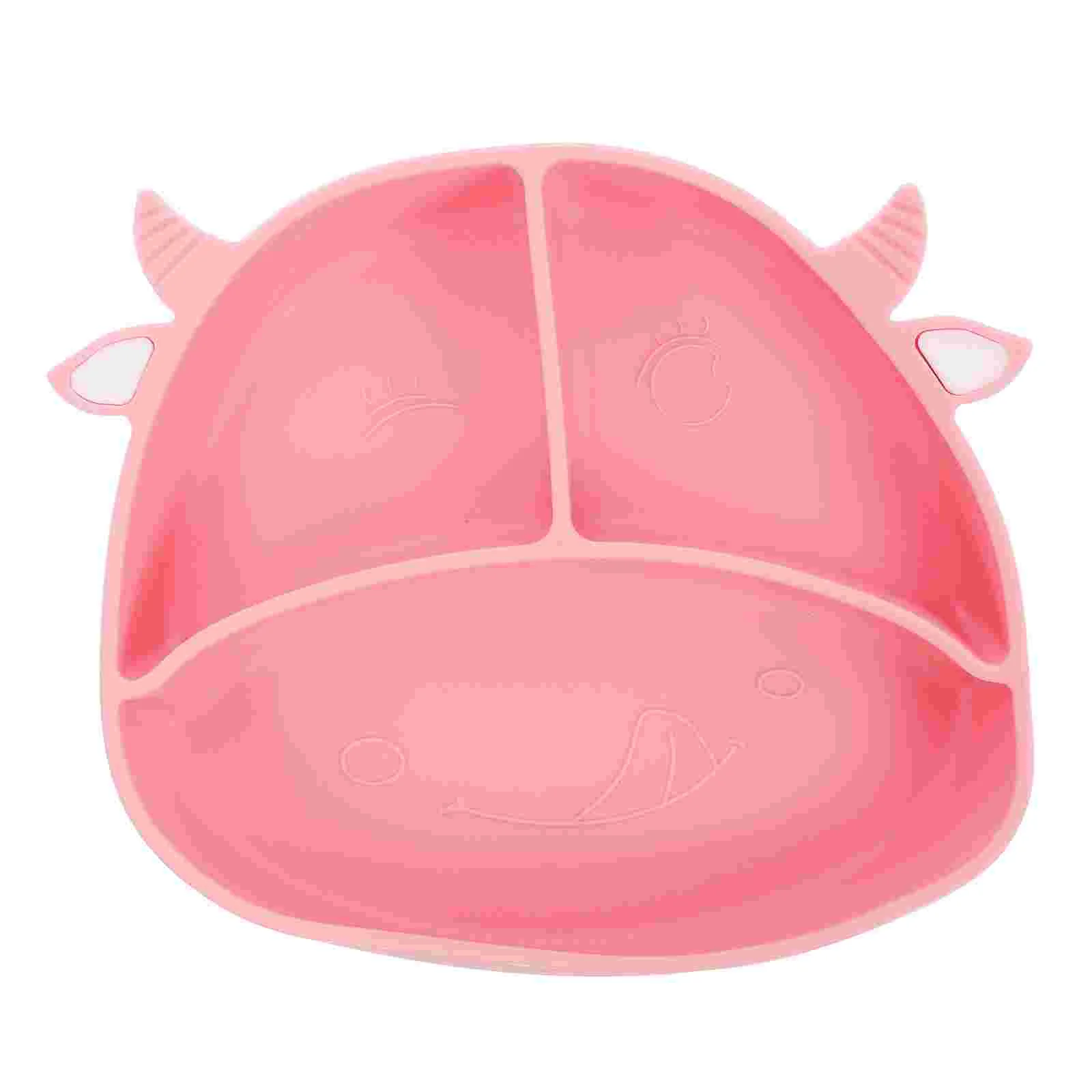 

Children's Plate Kids Divided Camping Cutlery Silicone Metal Trays Food Grid Feeding Dinner