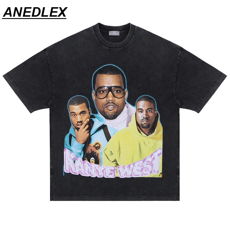 

Hip Hop Harajuku Washed T-Shirt Streetwear Vintage Retro Rapper Graphic Printed T Shirt Men 2022 Summer Short Sleeve Loose Tops