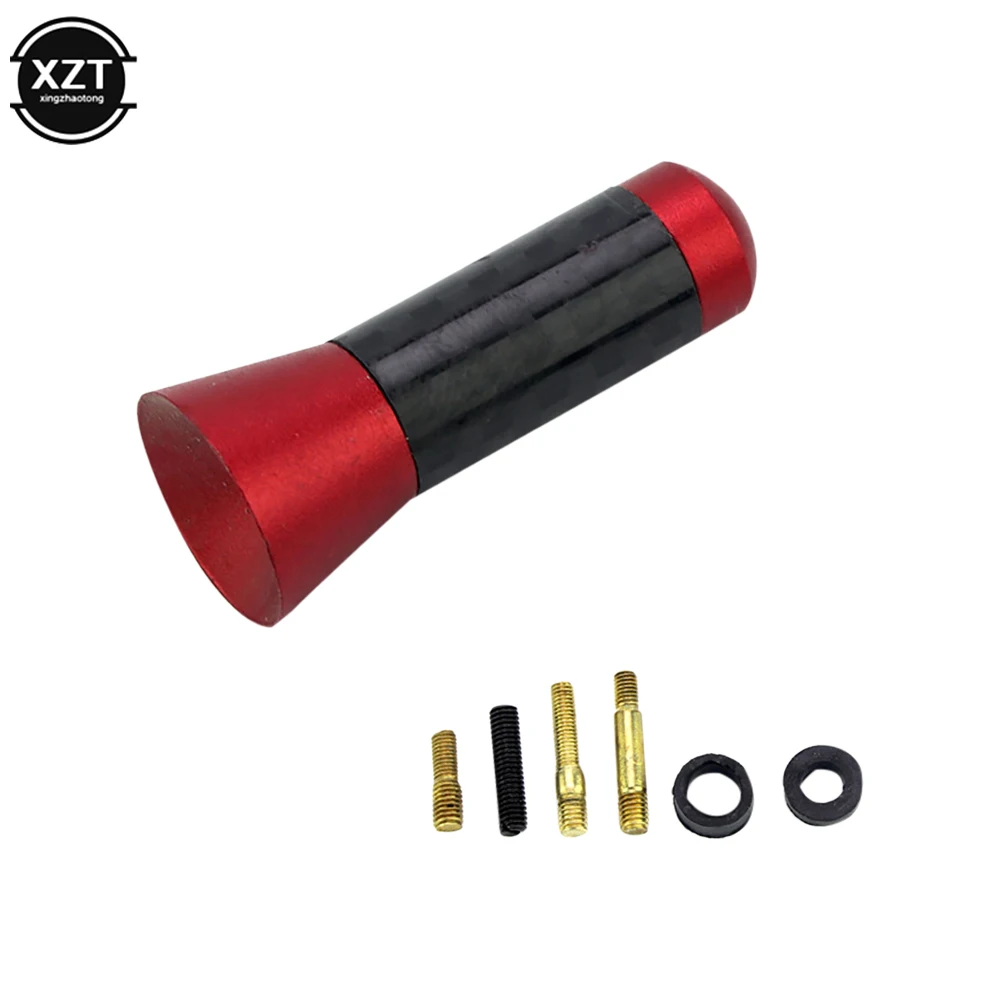 

Car Roof Short Antenna Enhanced Signal FM/AM Carbon Fiber Screw Metal Stubby Mast Car Radio Aerial Accessories Styling