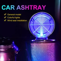 car ashtray with led light cigarette cigar ashtray container ashtray gas bottle smoke cup holder storage cup car supplies
