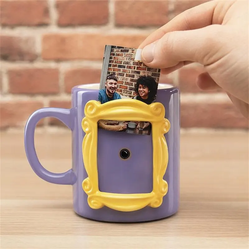 

2 In 1 Friends Mug Photo Frame Monica Door Frame Coffee cup Chinese ceramic cups Tea Cup Gifts Valentine's Day Gift