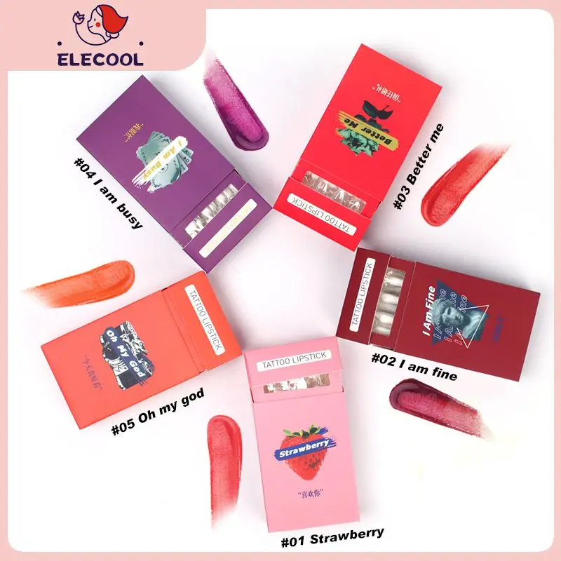 

Portable Hygiene Disposable Tattoo Lipstick 20pcs Set Lip Gloss Cotton Swab Lip Tint Lips Makeup Non-stick Cup Liquid Lipstick