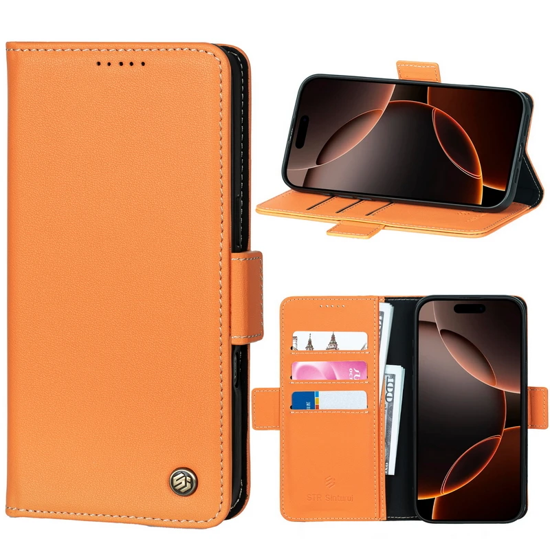 Фото Чехол-кошелек из 100% натуральной кожи Nappa с отделениями для карт для Huawei Mate 50 40 Pro+ 30 Pro 50E 40E, противоударный, с откидной крышкой №2