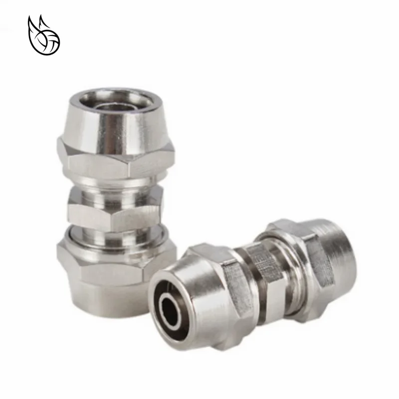 

1 шт. Pu 4, 6, 8, 10, 12, 14, 16 мм, прямой соединитель для трубы, никелированная латунь, быстроразъемное соединение, равный диаметр, редукционное прямое соединение