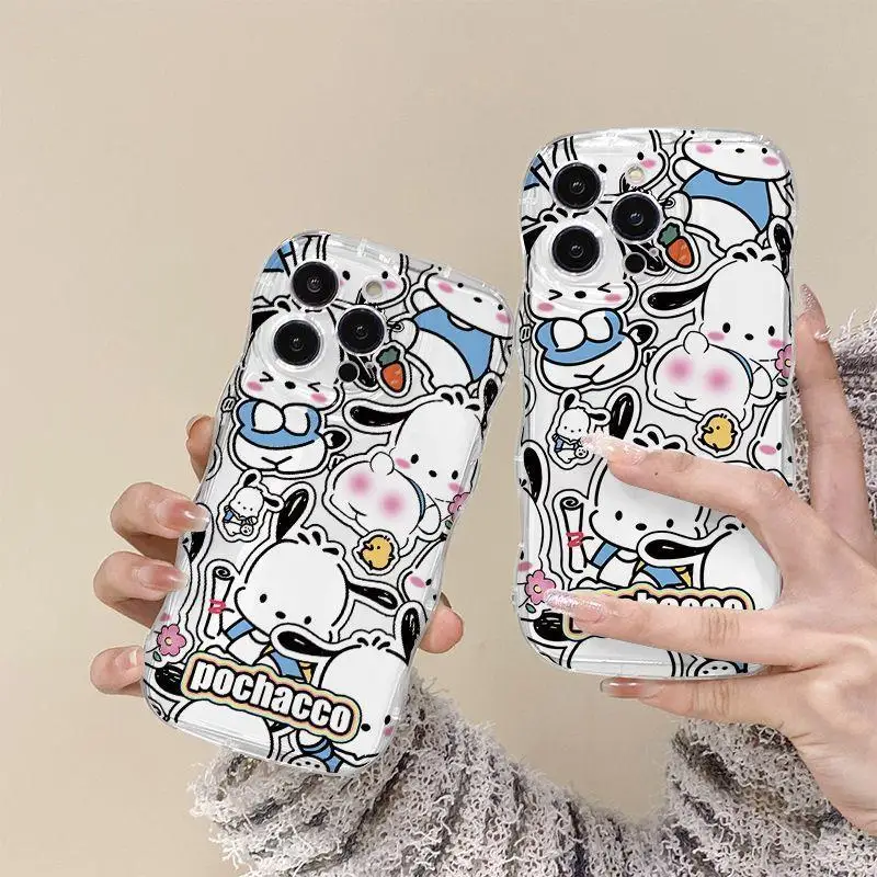

Kawaii Sanrio Phone Case Pochacco Accessories Cute Beauty Cartoon Anime Apply Iphone1413Promax Anti-Drop Toys for Girls Gift