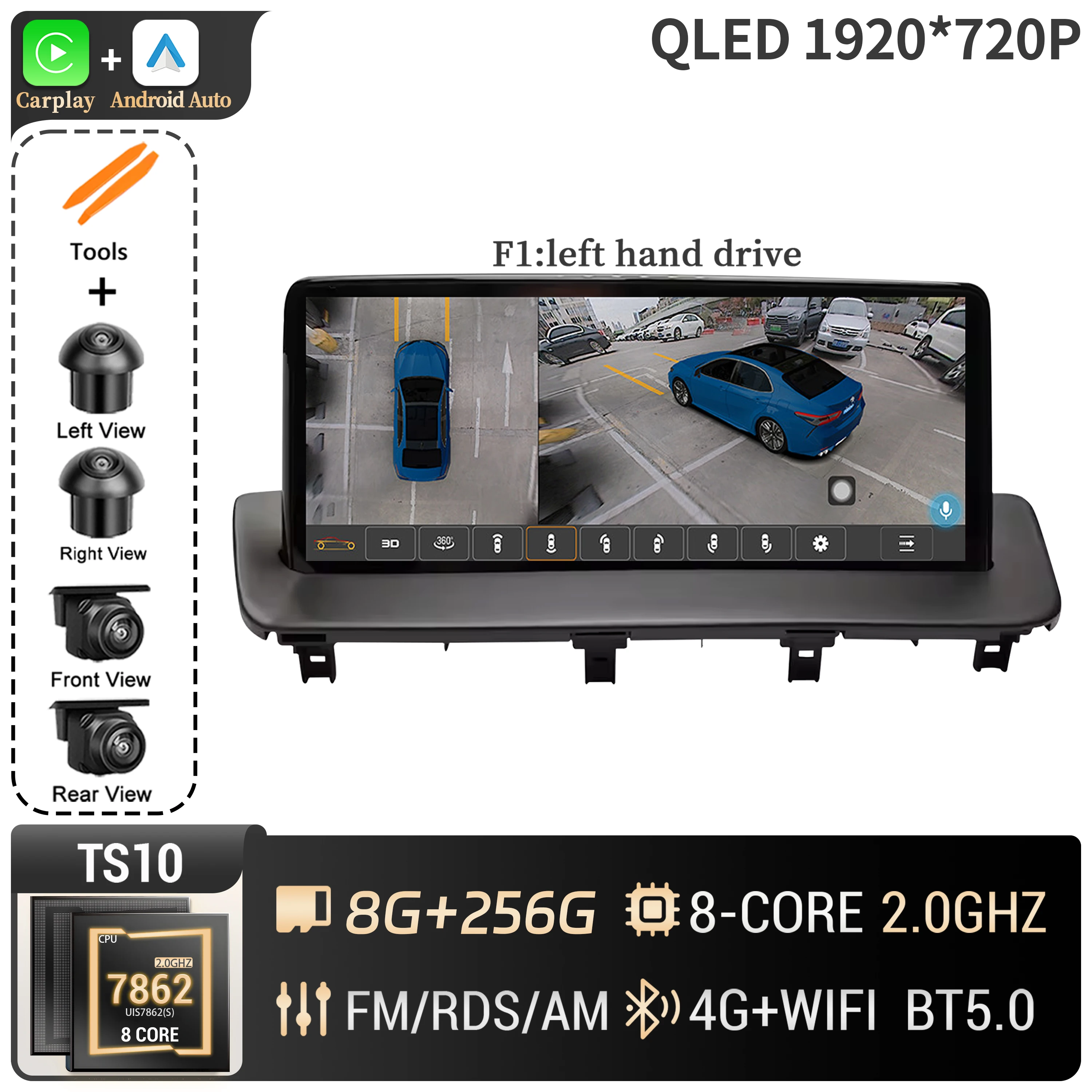 

12,3-дюймовый Android 14 для MAZDA CX-9 2016 2017 2018-2021 Мультимедиа CarPlay Автомобильный радиоприемник с автонавигацией 4G GPS Стерео сенсорный экран