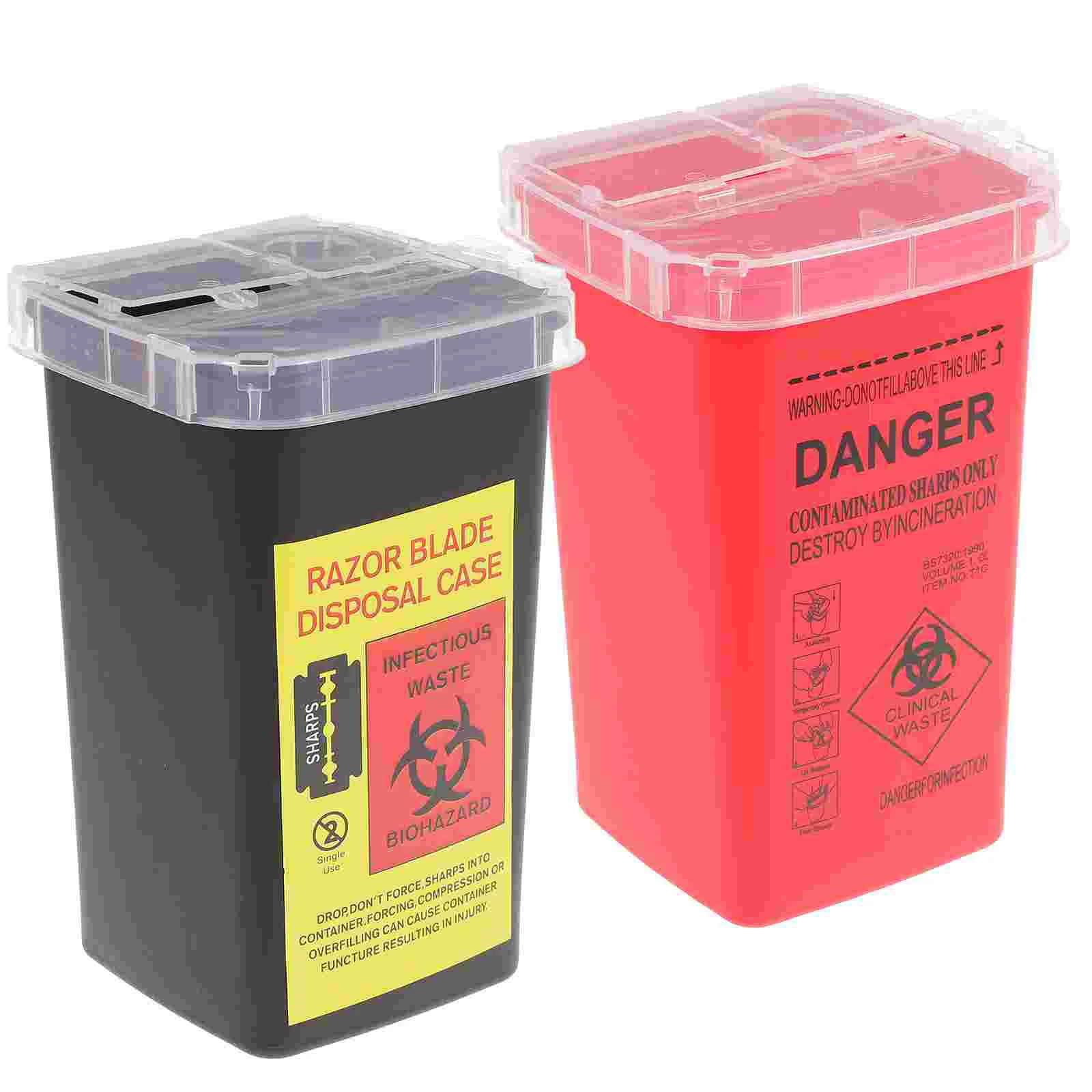 

2Pcs Sharps Disposal Bins Sharps Containers for Needles Sharps Disposal Container Disposal Box Recycling Box